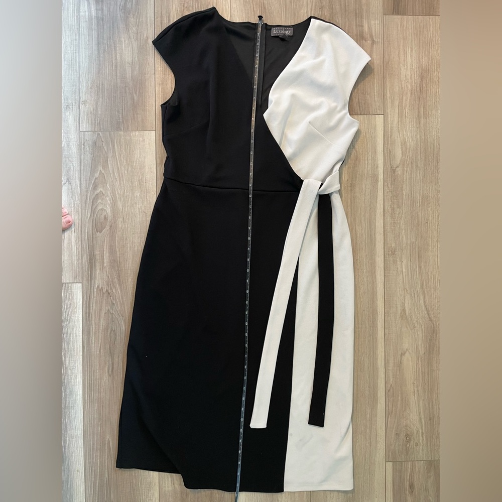 Luxology “Wrap” Black & White Dress